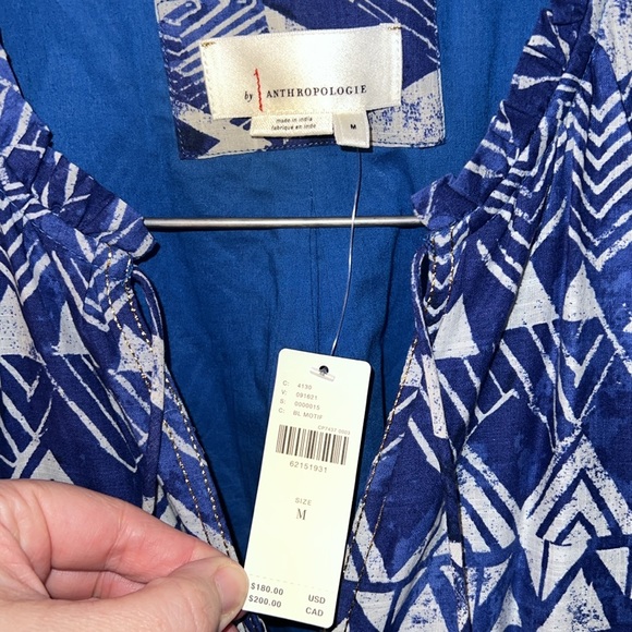 NWT Anthropologie Diaz Tiered Maxi Dress Blue Abstract Sleeveless size M - Picture 8 of 9